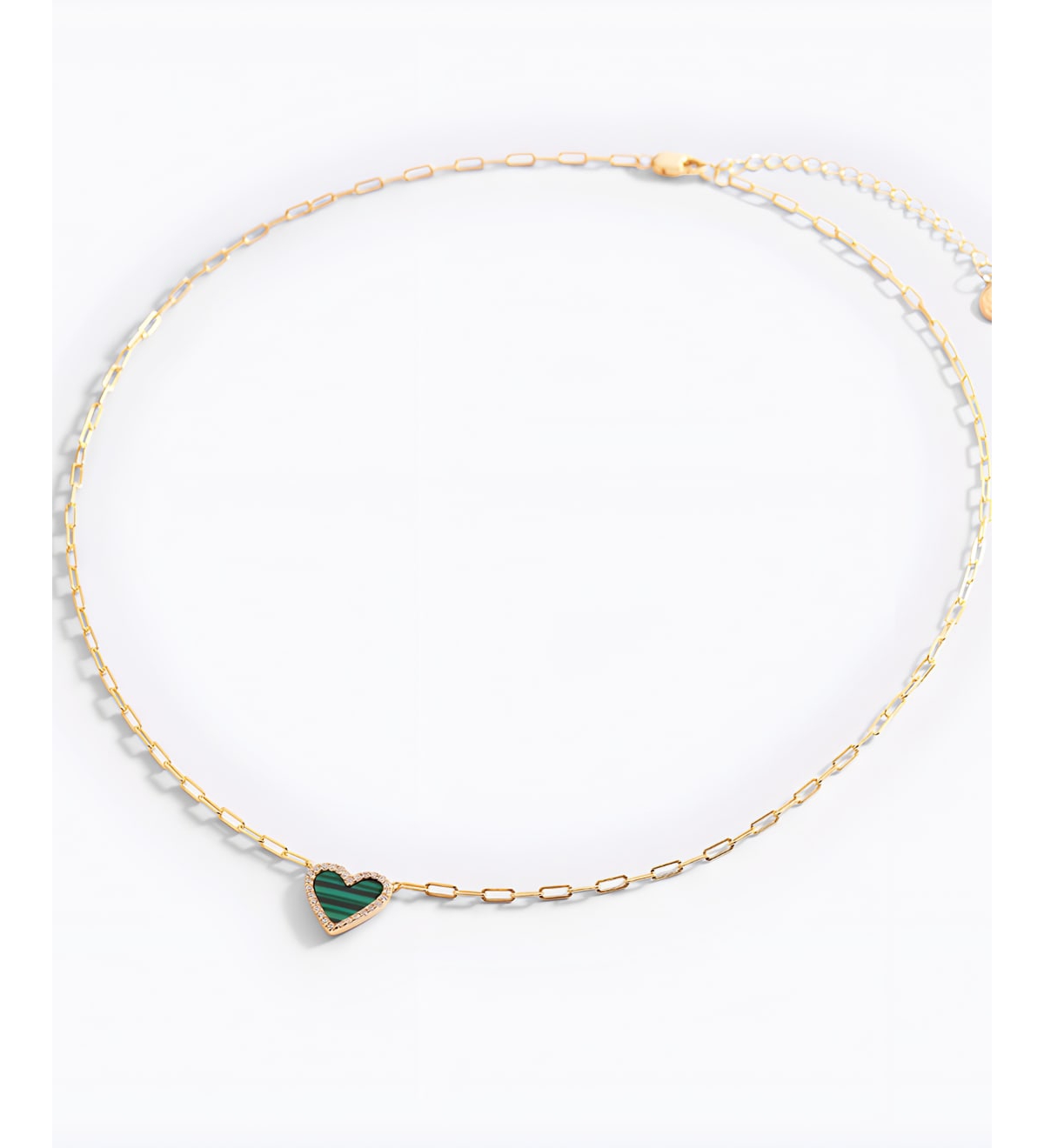 Mint & Lily Dainty Heart Paperclip Necklace 18k Gold Plated Sterling Silver