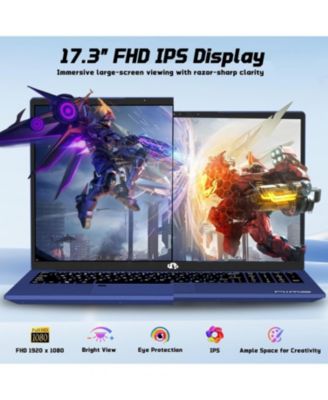 17.3" IPS FHD-Student-Laptop- 16GB RAM 512GB SSD, Intel Pentium 4 Cores N100(Beat i3-1115G4, Up to 3.4GHz) Computer
