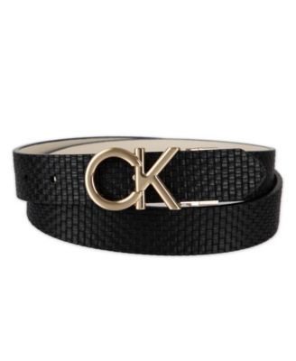 Women's Reversible Puffed CK Monogram Buckle Belt