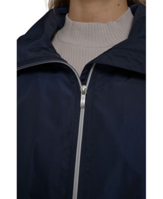 Women's Zip Up Trench Coat With Stow Away Hood