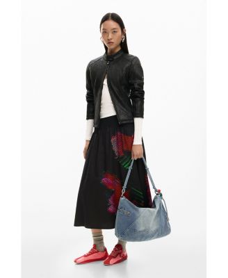 Women's Large Denim Charms Bag