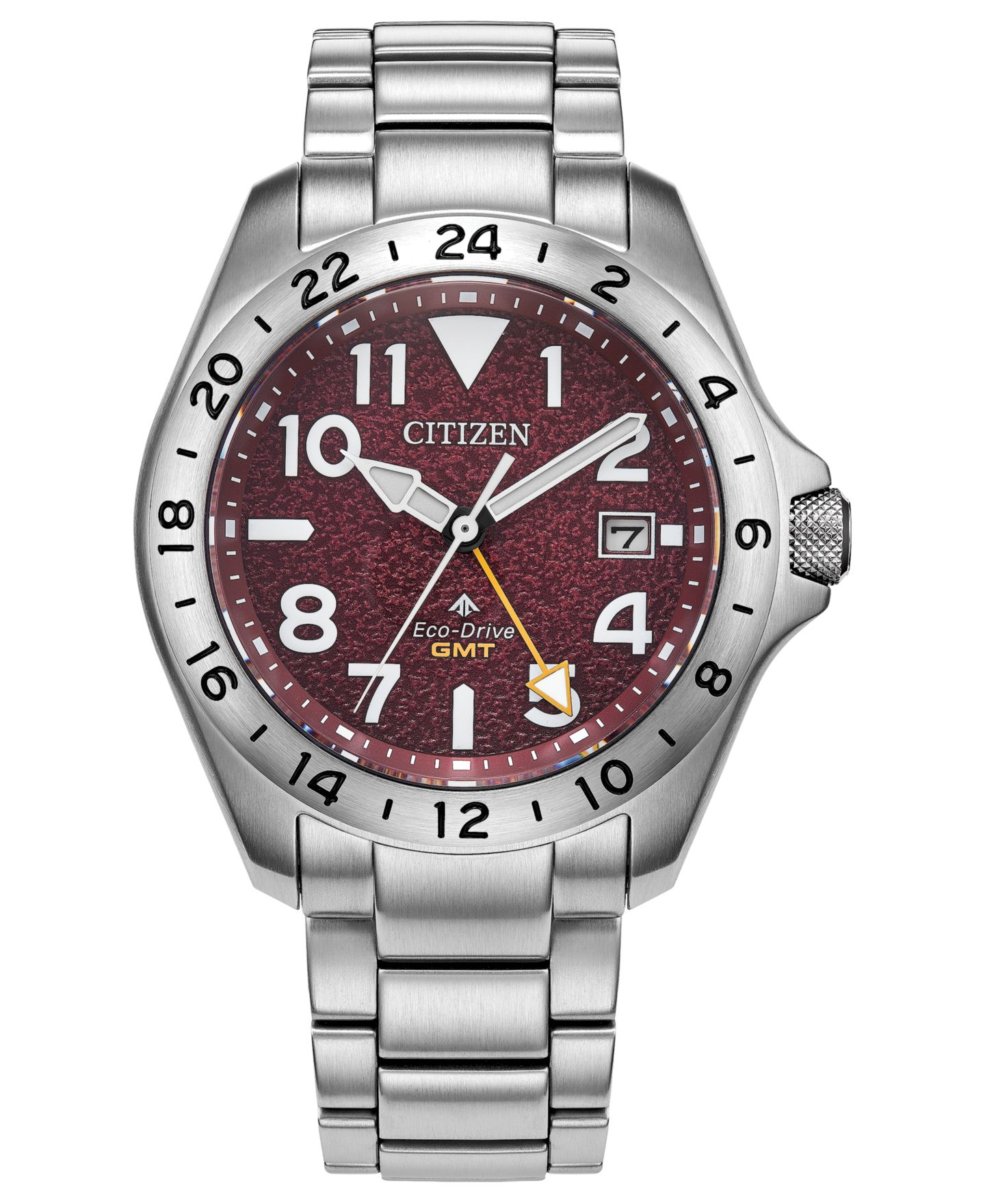 Мужские часы Citizen Promaster Land Tough GMT Silver-Tone Stainless Steel Bracelet Watch, 39.5mm — фото 1