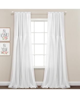Tulle Skirt Solid Light Filtering Window Curtain Panels Pair 40"W x 84"L White - White Curtains for Bedroom - Cute Curtains - Nursery Decor