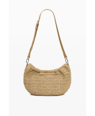 Women's Medium oval raffia bag with charms