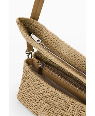 Women's Medium raffia bag with charms