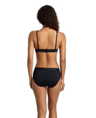 Women's Solid Black Classic Band Swim Hipster
