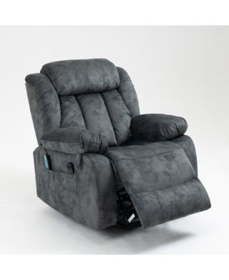 Velvet Recliners with Heat & Massage Power Lift Chair Relax Sofa Chair for Living Room, Brown