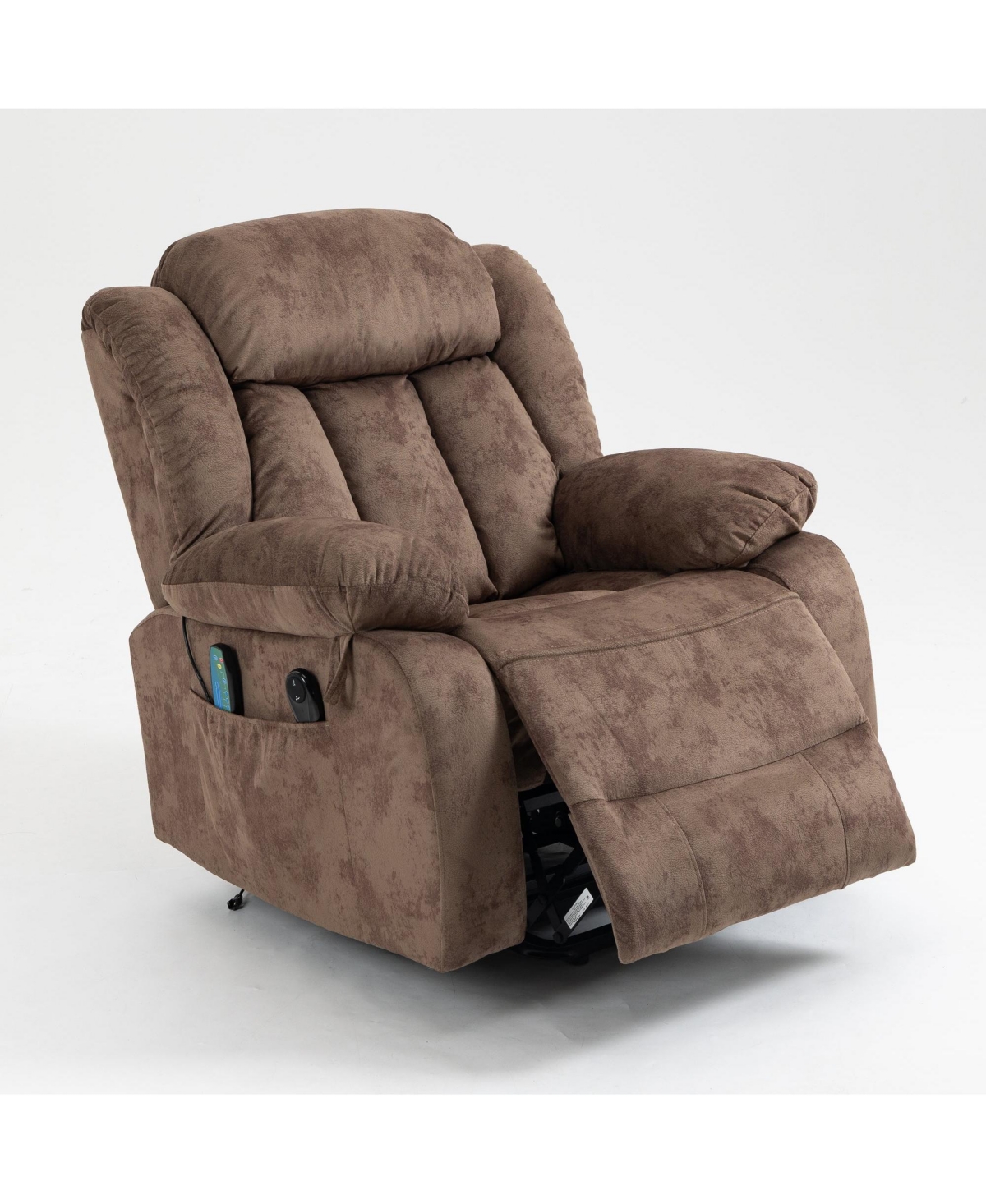 Boyel Living Velvet Recliners with Heat & Massage Power Lift Chair Relax Sofa for Room, Brown