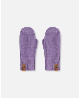 Girl Ribbed Knit Mittens