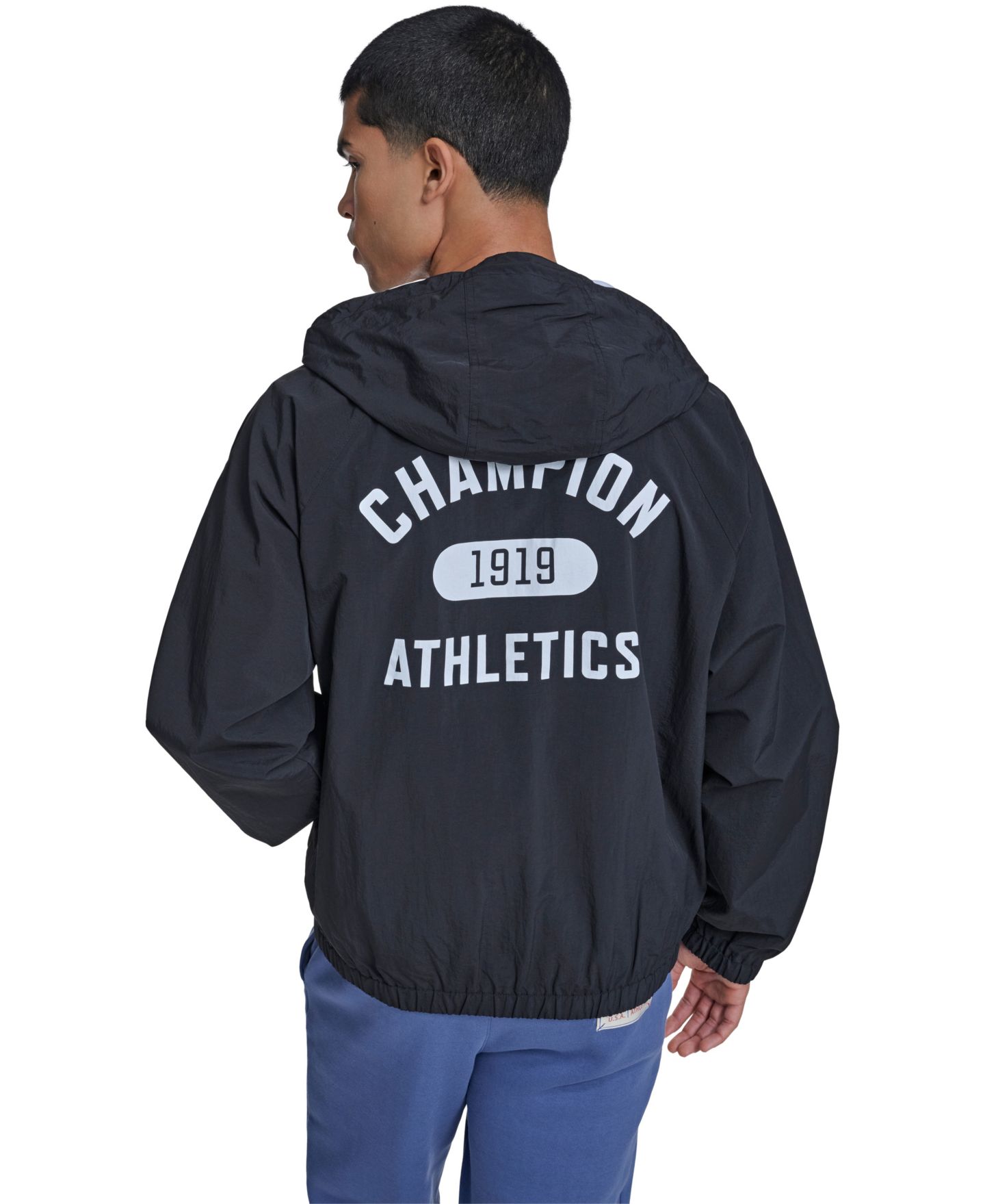 Мужская куртка Champion Packable Windbreaker, цвет: Чёрный — фото 7