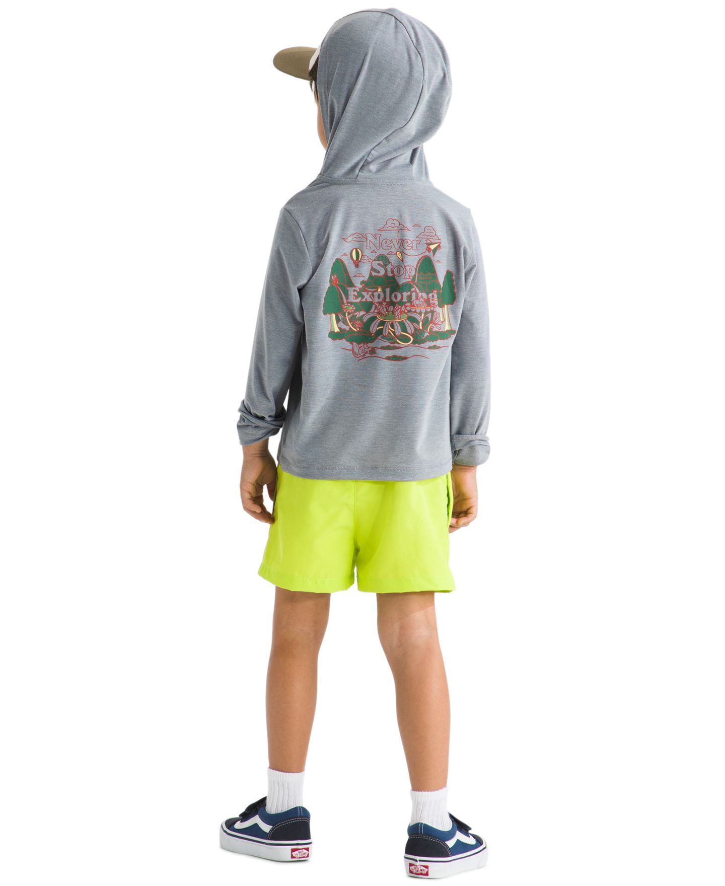 Детское худи The North Face Adventure Sequoia Shade Long-Sleeve, цвет: Бледный серый меланжевый — фото 4