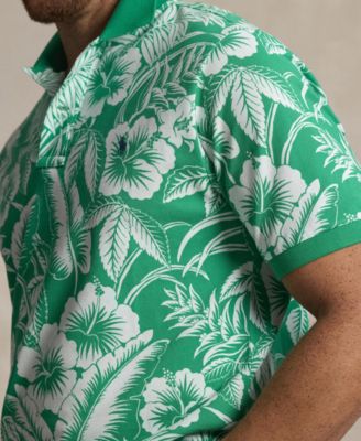 Men's Big & Tall Short-Sleeve Tropical Print Polo Shirt