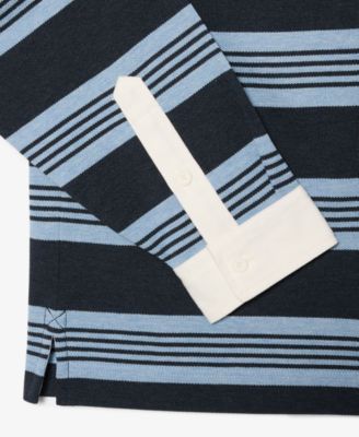 Men's Relaxed-Fit Striped Piqu Rugby Polo Shirt