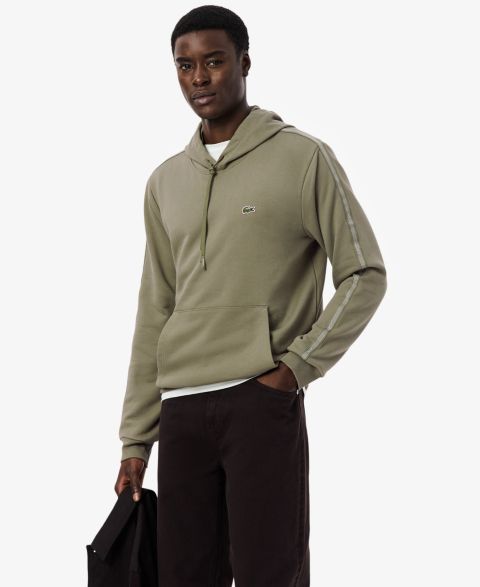 Мужское худи Lacoste Classic-Fit Logo Stripe Zipped, цвет: Хаки