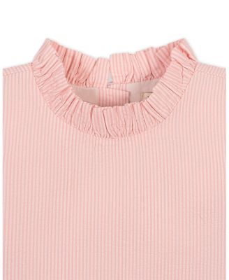 Toddler Girls' Organic Ruffle Neck Seersucker Top
