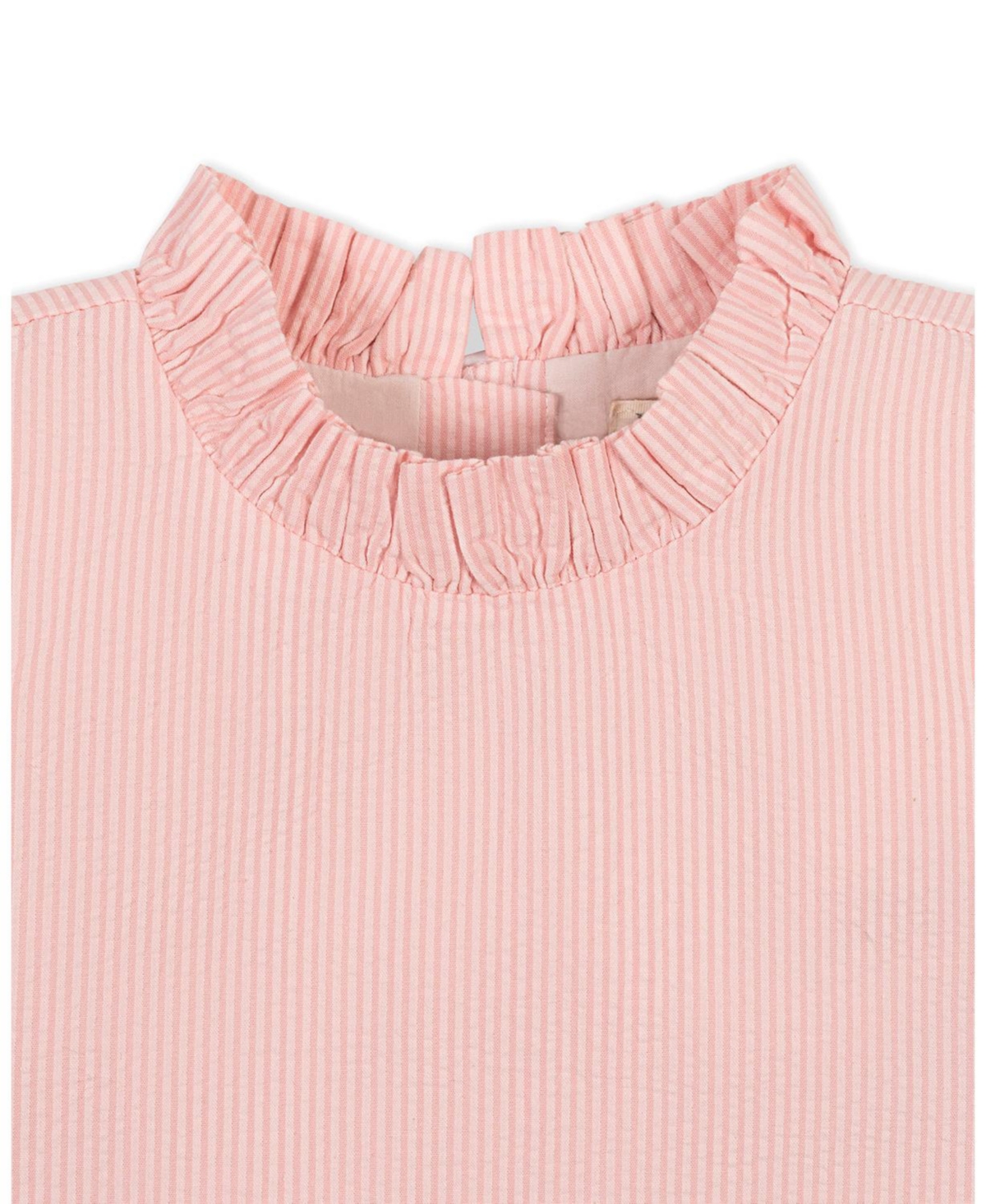 Hope & Henry Toddler Girls' Organic Ruffle Neck Seersucker Top