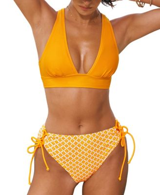 Women's Wide Strap Crisscross Tie Side Bikini Set