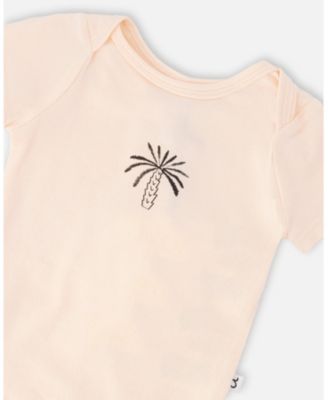 Baby Girls Evolutive Cotton Jersey Onesie Peach