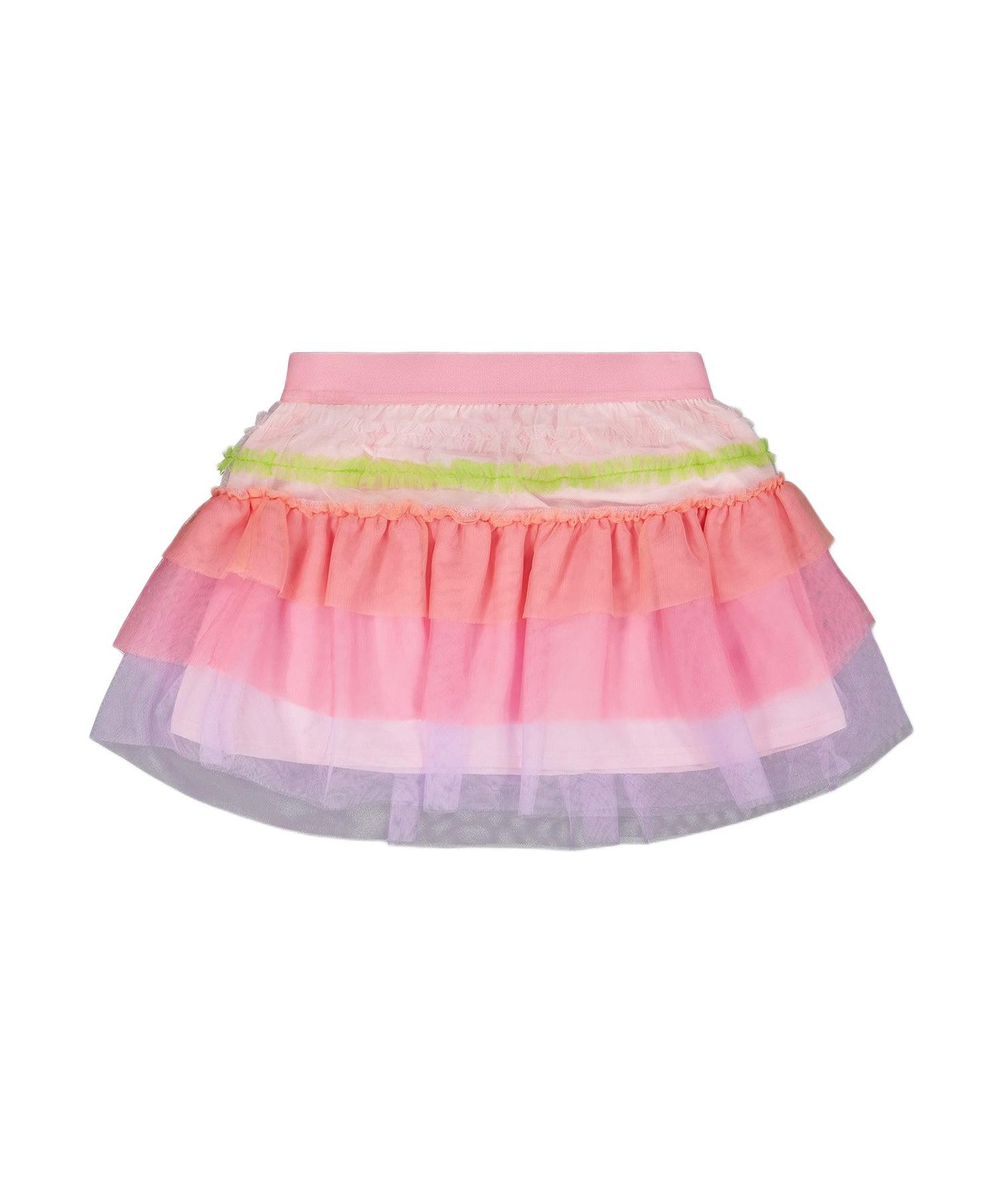 Big Girls Mesh Skirt with Multicolor Frills