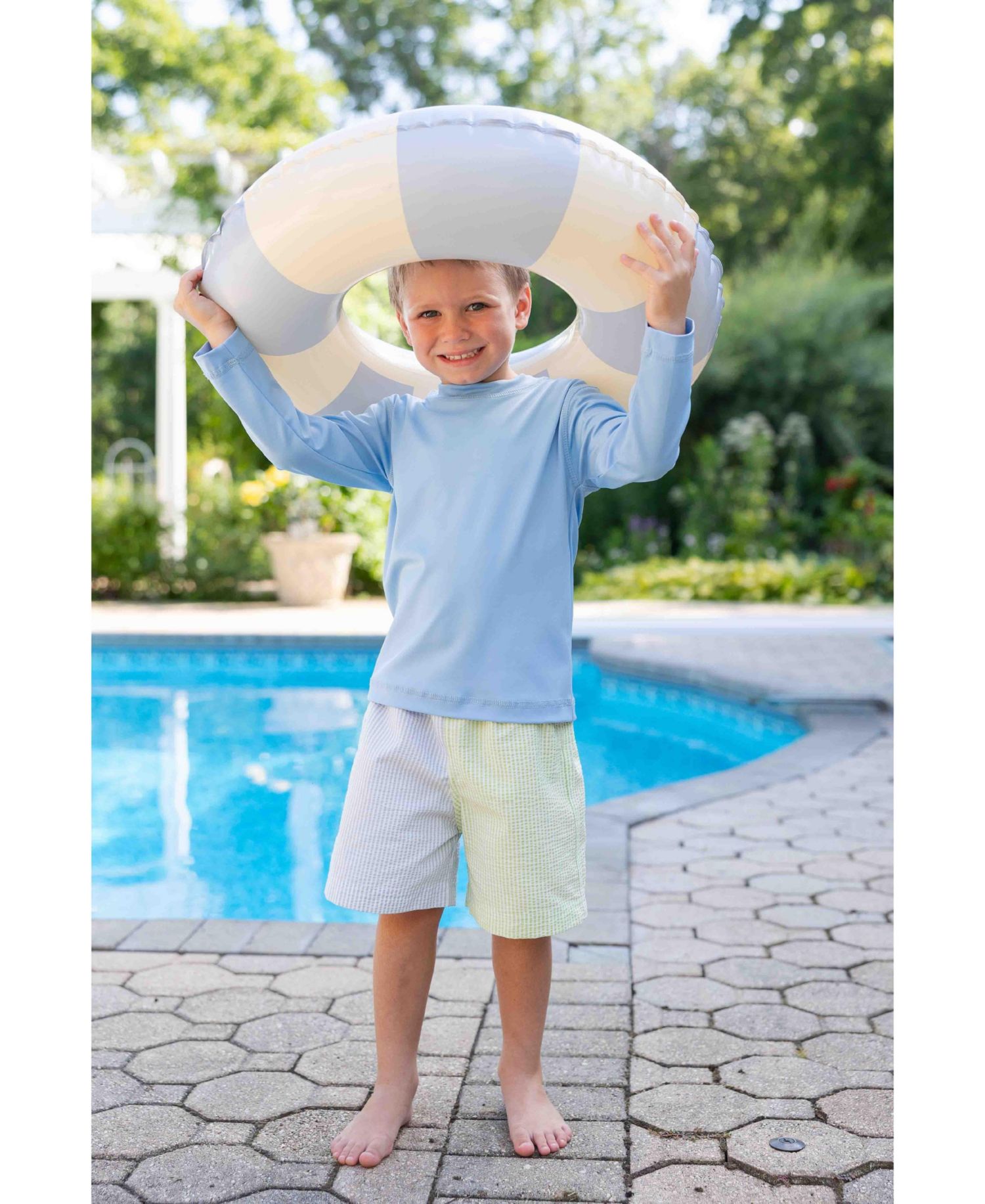 Big Boys Stripe Seersucker Swim Trunk