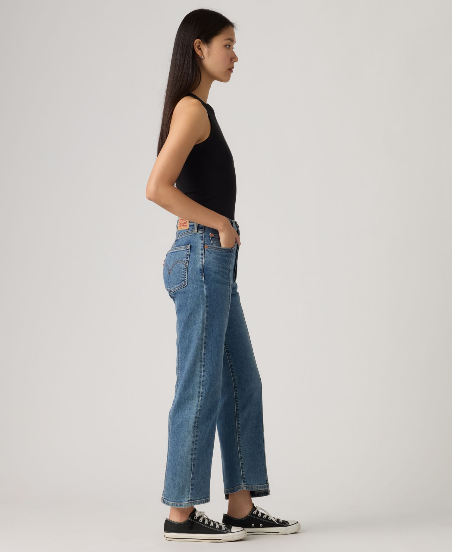 Women's Ribcage Seamed High-Rise Straight Ankle Jeans