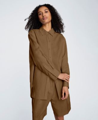 Women's Long-Sleeve Button-Front Top