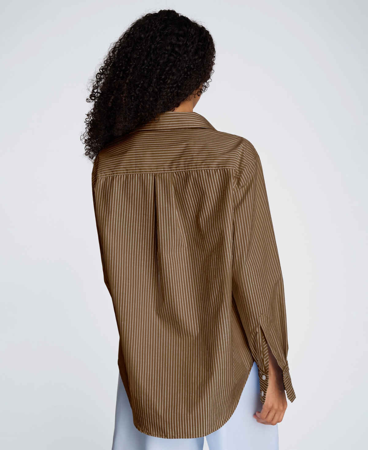 Kenneth Cole Women's Striped Woven Collared Top