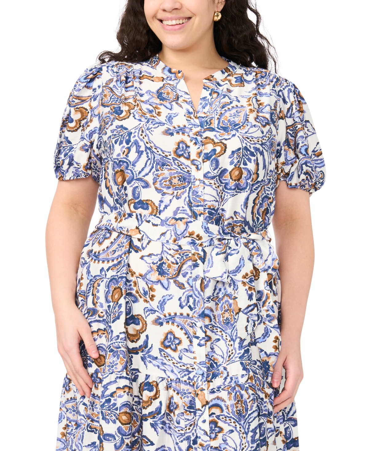 Msk Plus Split Neck Maxi Dress