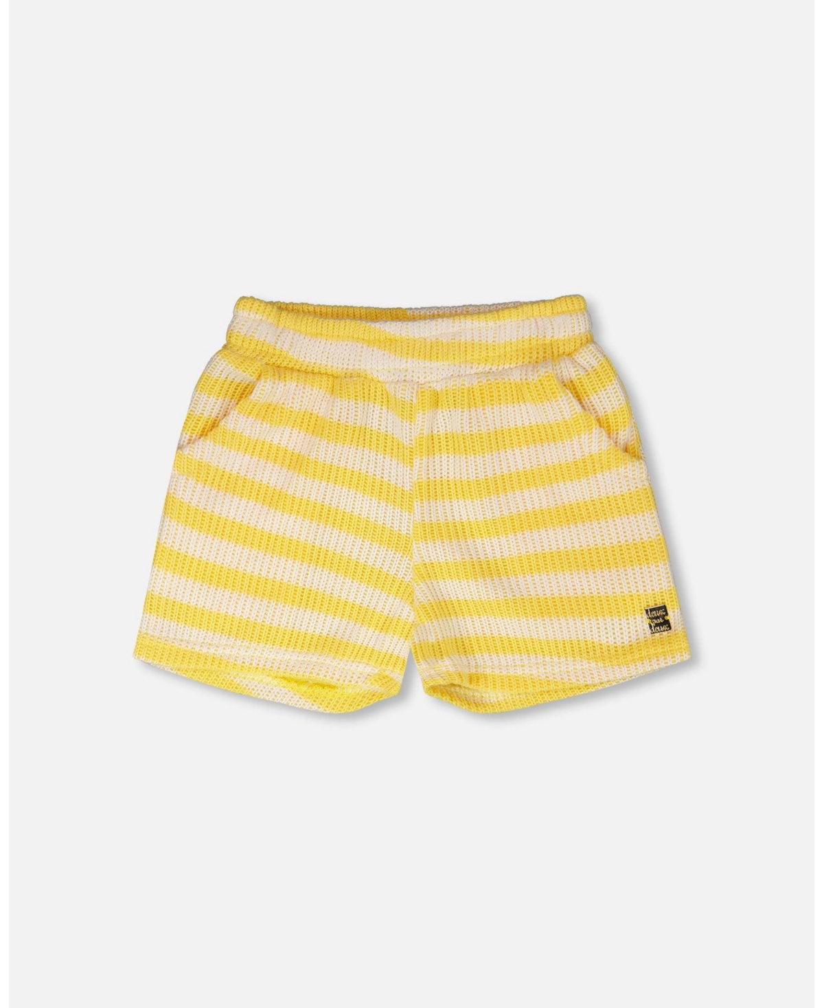 Deux par Deux Toddler Girls Striped Shorts Yellow and White
