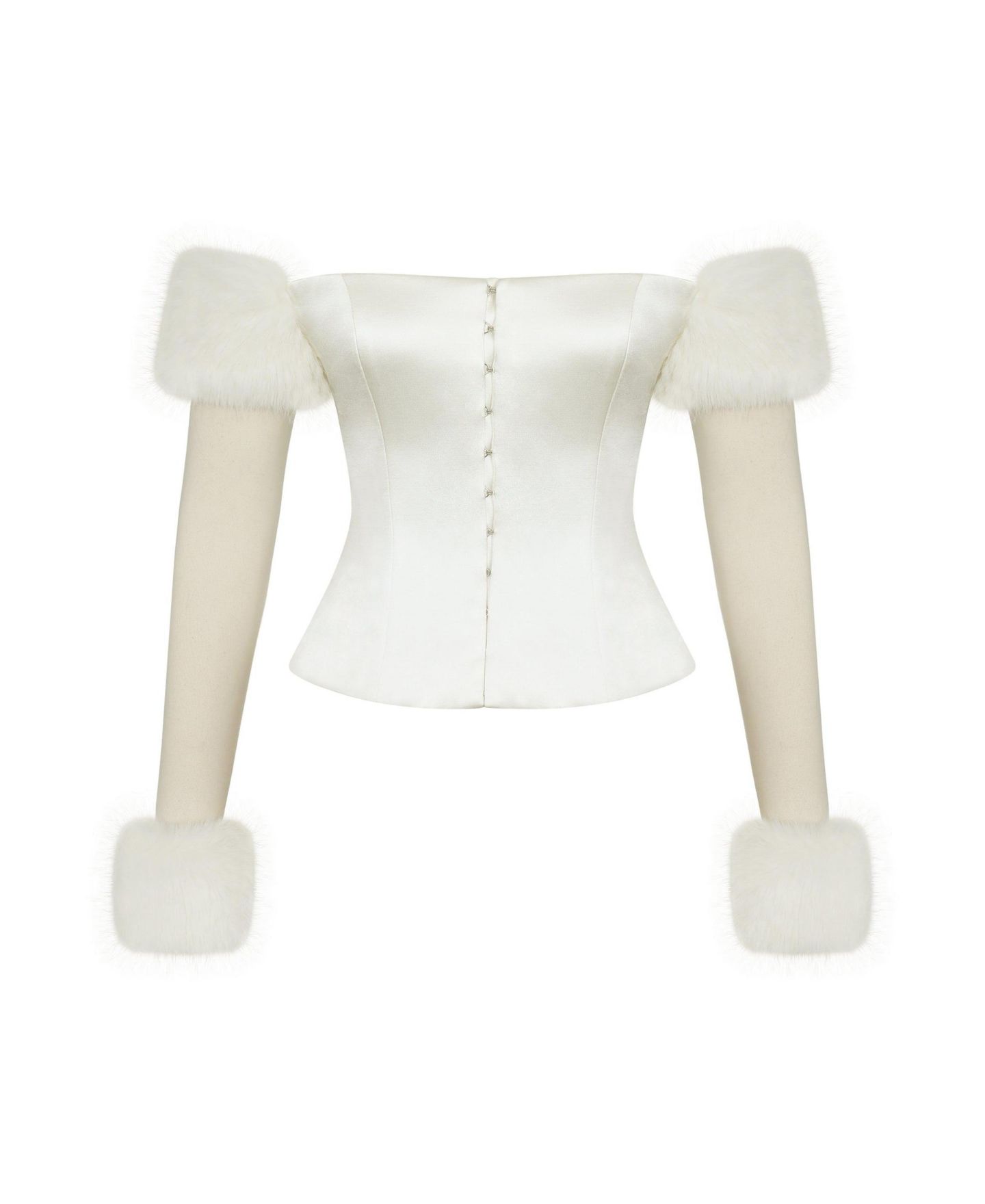 Женский топ Miss Circle Nola Off-Shoulder Fur Trimmed, цвет: Белый — фото 10