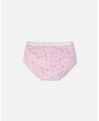 Big Girl's Cotton Boyshort Panty Purple Animal Print
