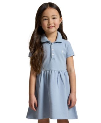 Girls' 2-6X Stretch Mesh Polo Collar Dress