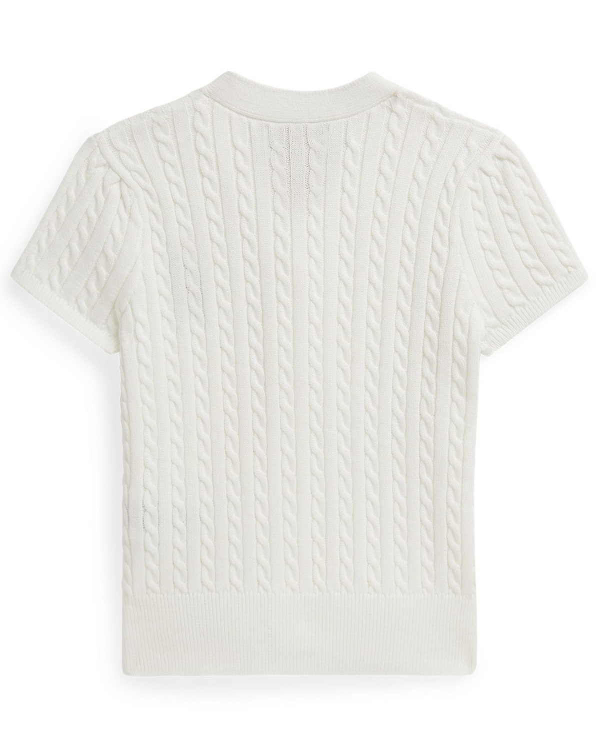 Polo Ralph Lauren Girls' 2T-6X Bear Cable V-Neck Cardigan