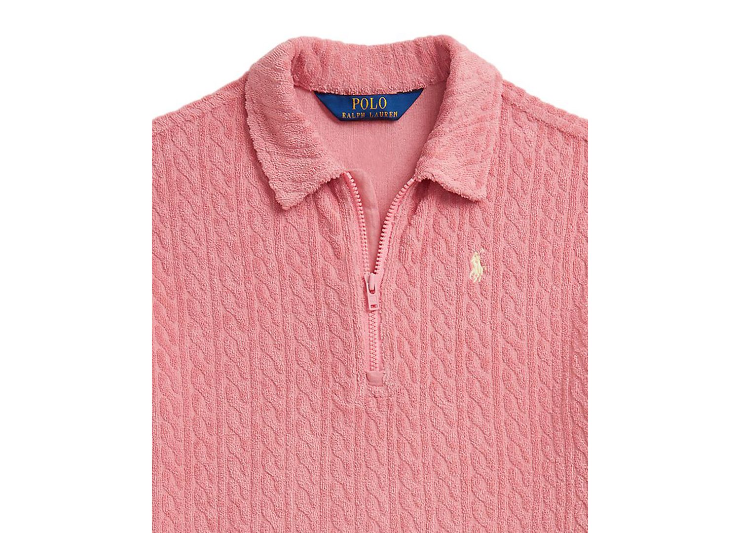 Girls' 2-6X Cable Terry Quarter-Zip Polo Dress