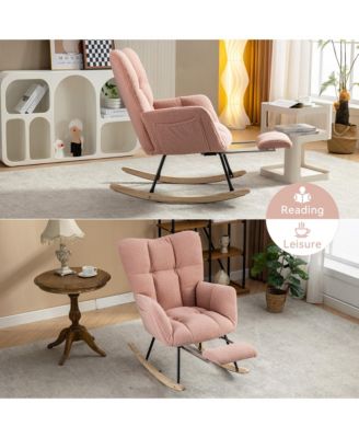 Modern Rocking Chair, Leisure Sofa Glider Chair, Comfy Accent Chair, Lounge Chair with High Backrest