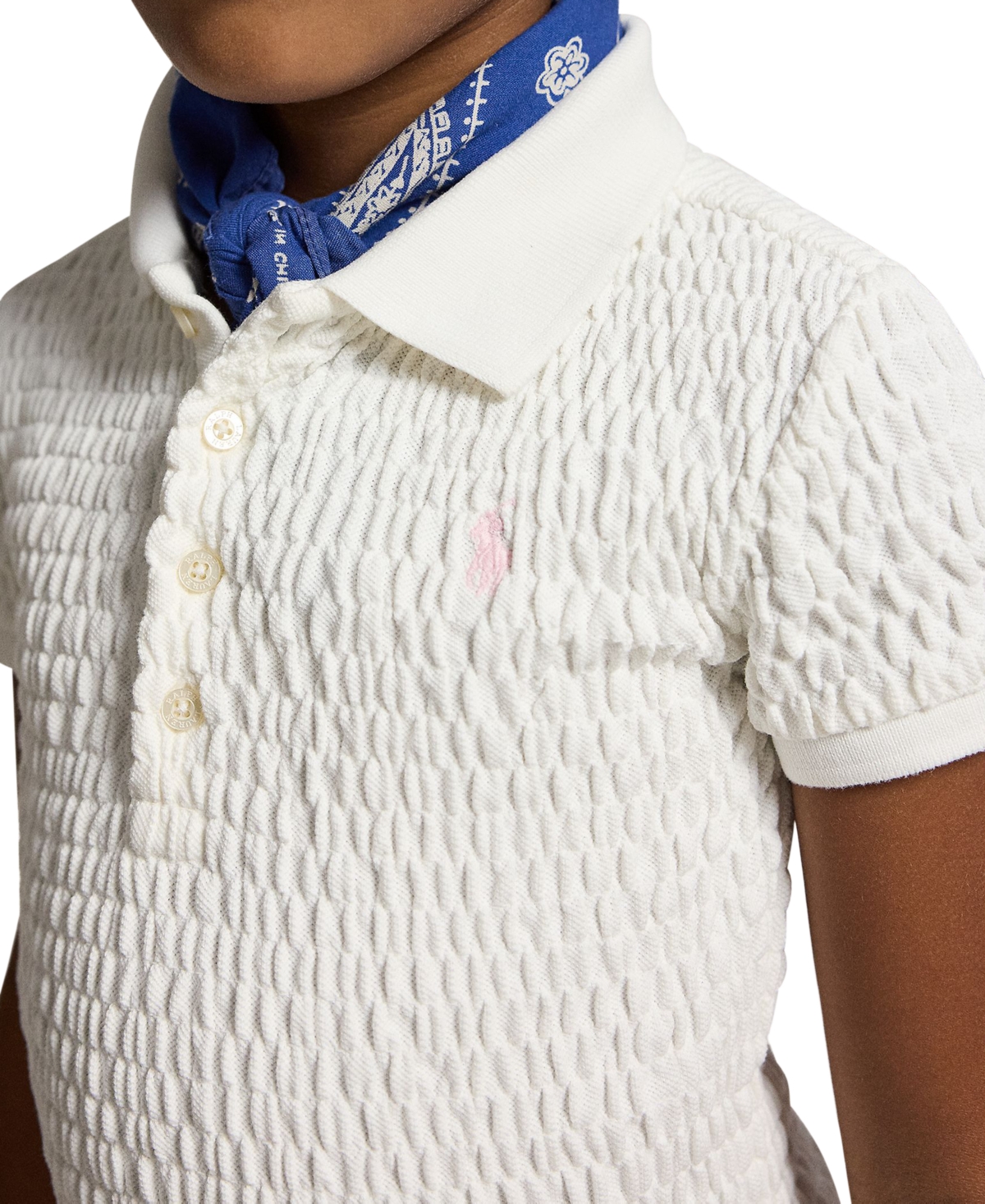 Polo Ralph Lauren Girls' 2-6X Smocked Stretch Mesh Collar Dress