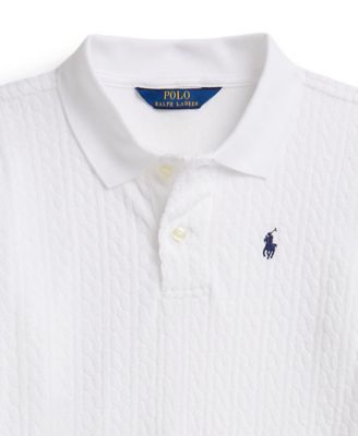 Girls' 7-16 Mini-Cable Terry Polo Shirt and Shorts, 2-Piece Set