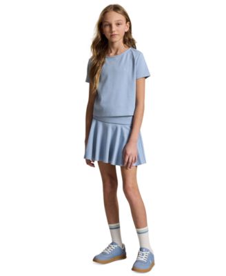 Girls' 7-16 Ponte Boxy T-Shirt and Skort, 2-Piece Set