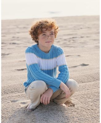 Toddler Boys' Organic Cable Crewneck Pullover Sweater