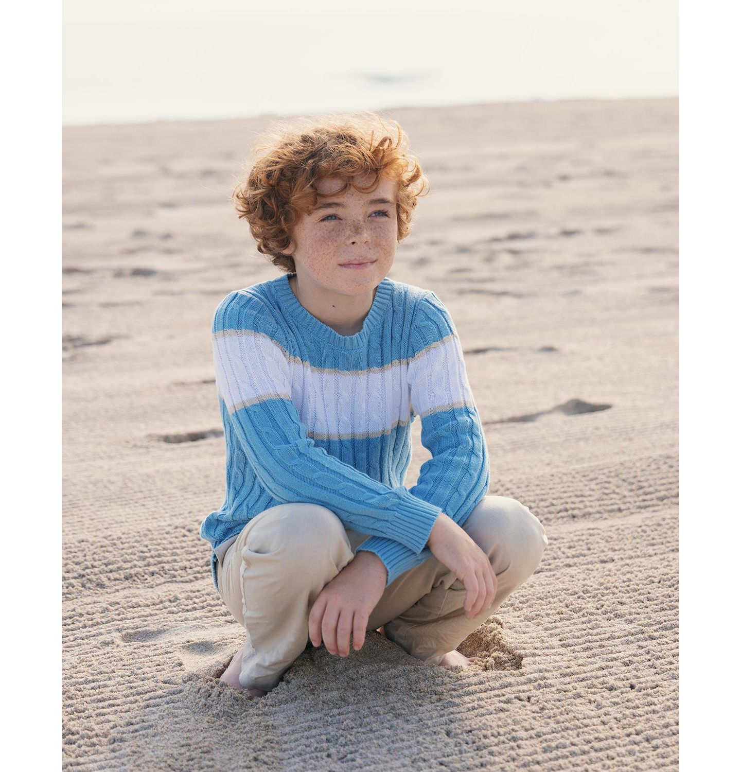 Свитер Hope & Henry Organic Cable Crewneck Pullover Sweater для мальчиков-малышей, цвет: Полосатый — фото 4