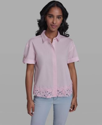 Women's Collared Short-Sleeve Blouse