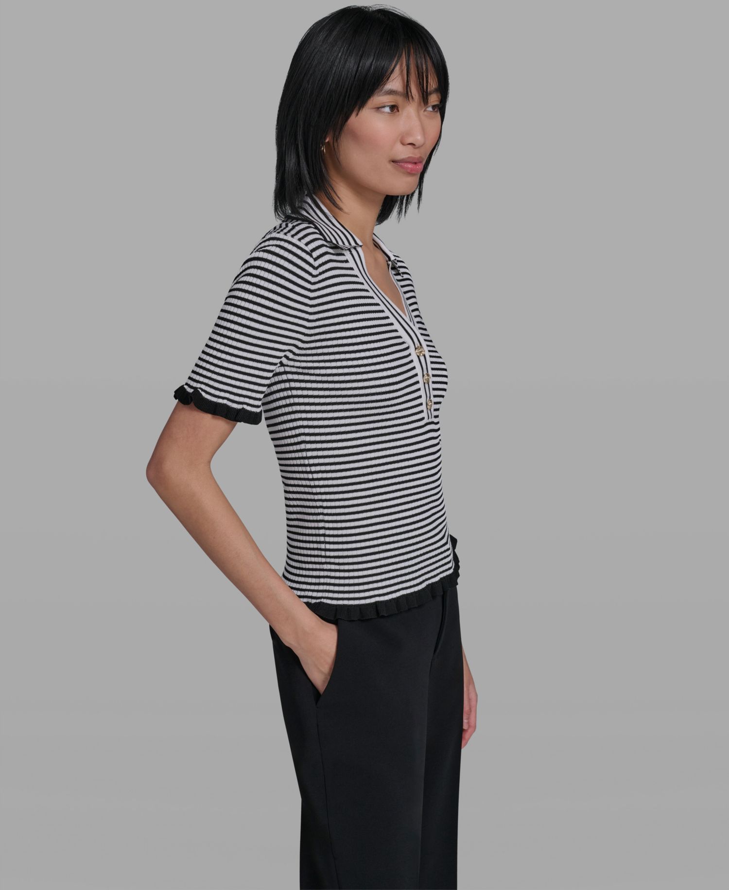 Women's Collared Short-Sleeve Sweater