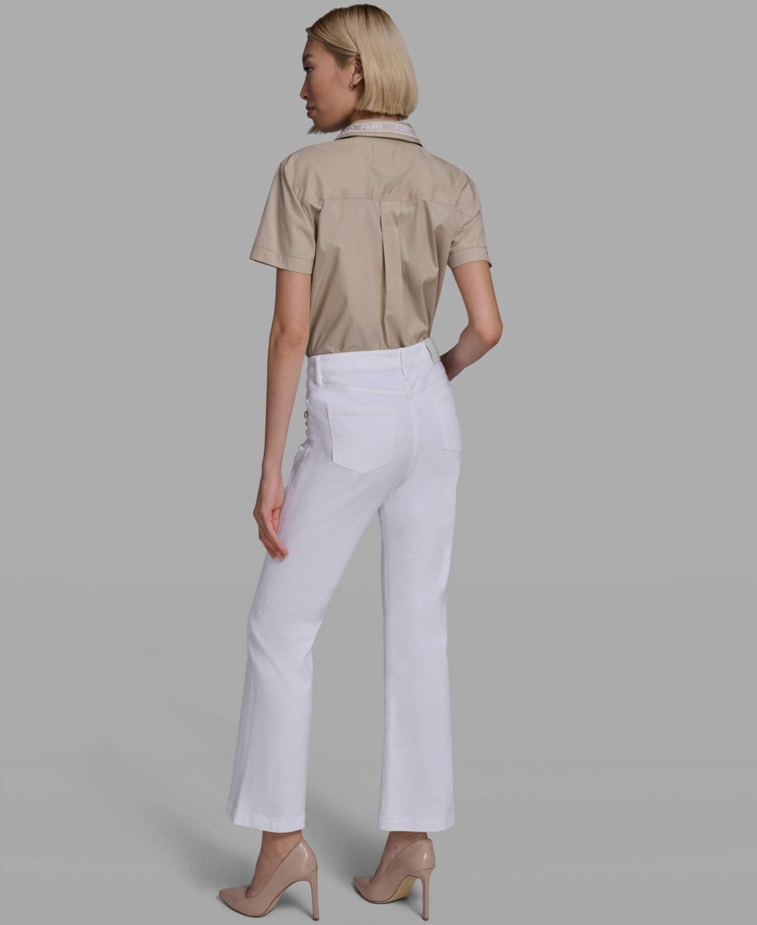 Women's Mid-Rise Studded-Pocket Straight Jeans
