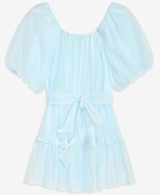 Women's Puff Sleeve Square-neck Mini Dress