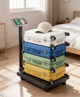 Digital Platform Floor Scale with LCD Display, 660 lbs Capacity, 0.1 lb Accuracy, Foldable Design