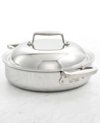 All-Clad d7 Stainless Steel 4-Qt. Braiser with Domed Lid 