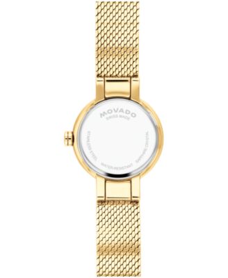 Women's Museum Velura Mini Swiss Quartz Light Yellow Pvd Steel Watch, 21mm