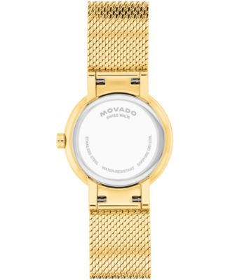 Women's Museum Velura Lab Grown Diamond Swiss Quartz Light Yellow Pvd Steel Watch, 25mm