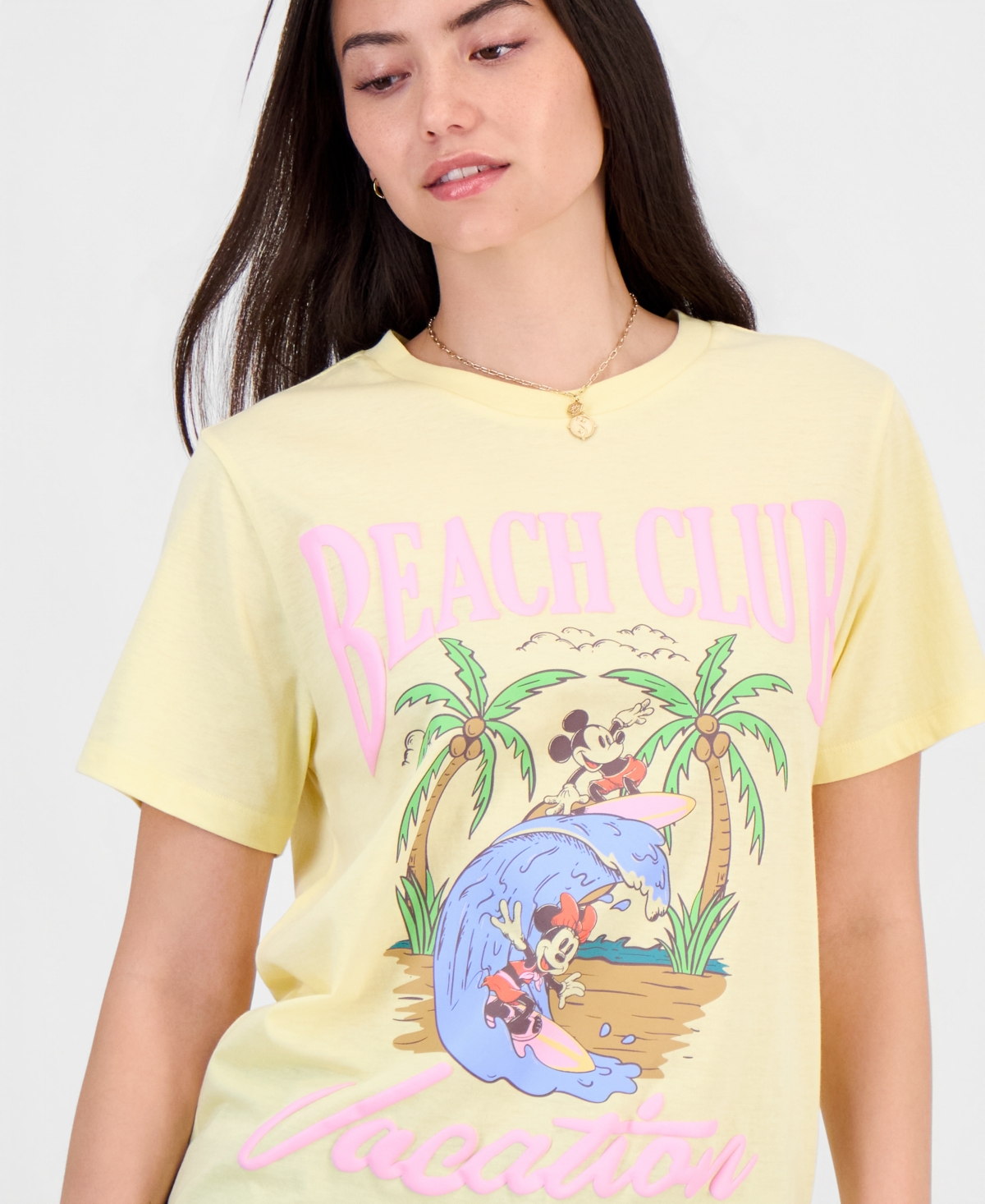 Grayson Threads, The Label Juniors' Mickey Minnie Surf Graphic T-Shirt