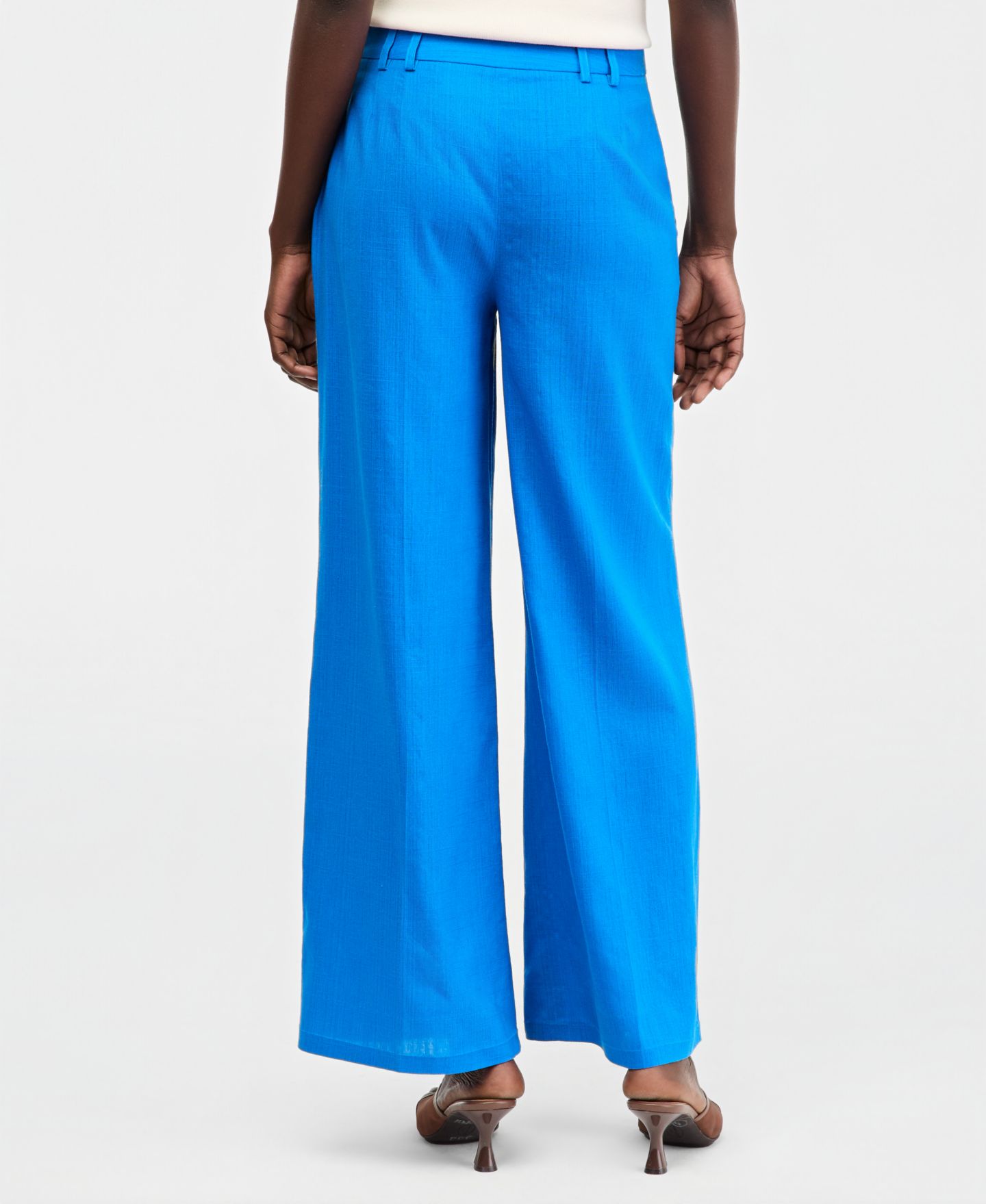 Женские брюки Tahari ASL Petite Mid-Rise Wide-Leg Pleated Trousers, цвет: Синий — фото 4
